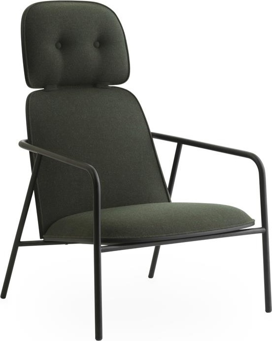 601817 Pad Lounge Chair High Black Steel Black / Synergy Normann Copenhagen 