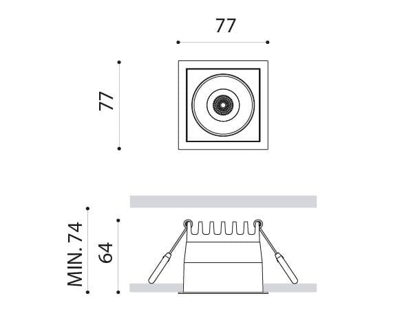 Алюминиевый утопленный квадратный светодиодный прожектор Arkoslight Black Foster ARCH-00107005 - Вид №3