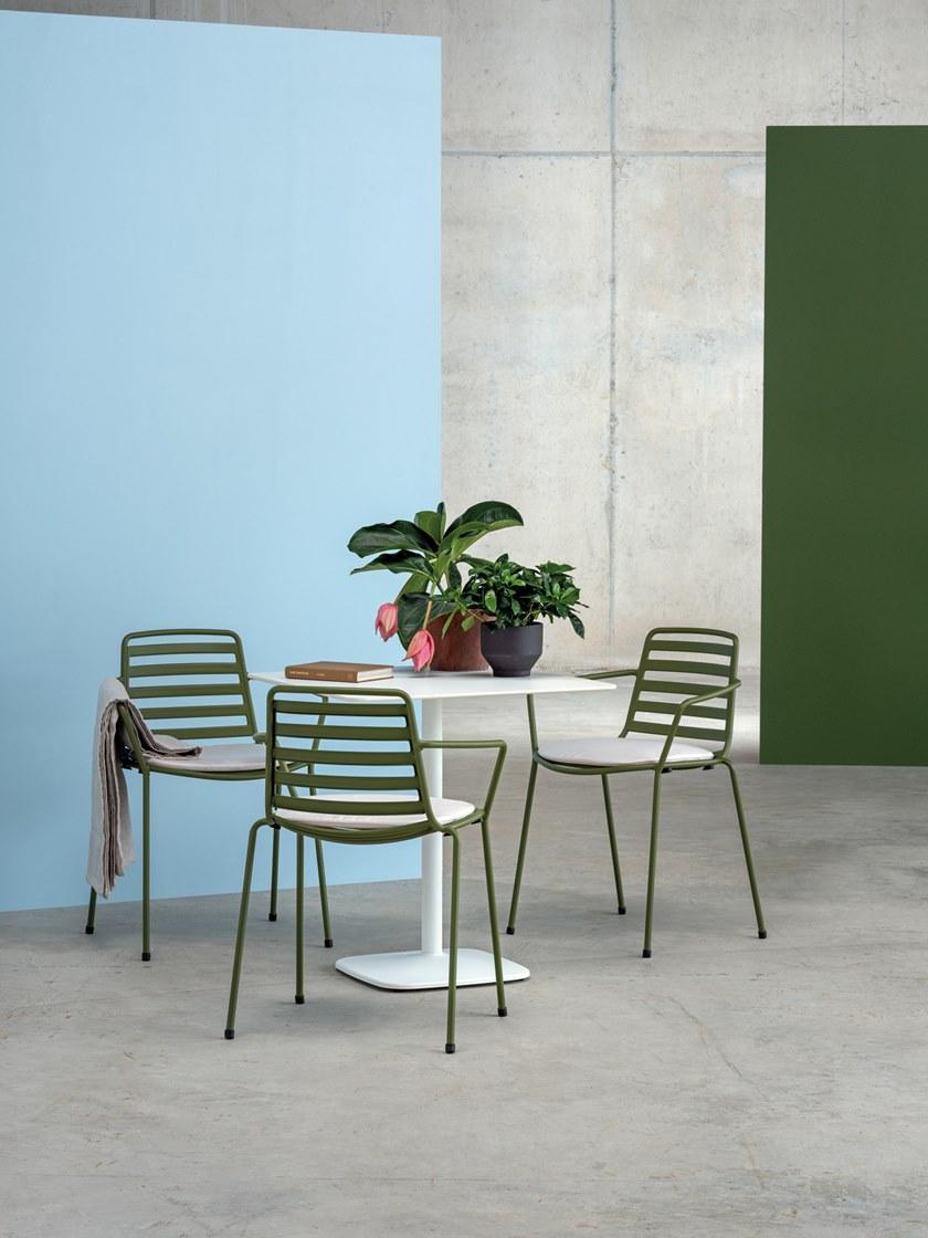 ENEA Квадратный стол со стальным основанием и столешницей из hpl Iron sun-id-1414360 - Вид №2