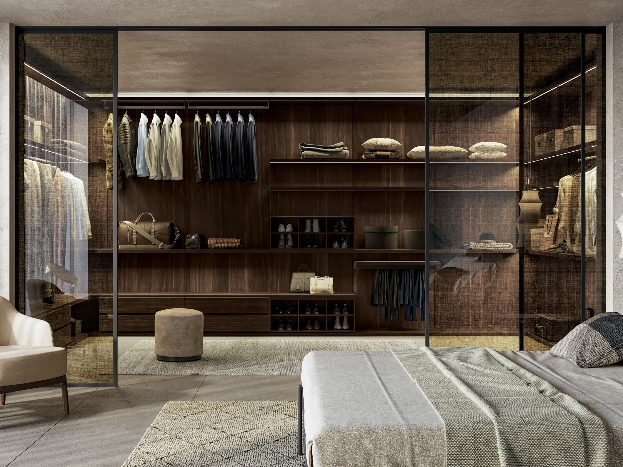 Модульная гардеробная со стойкой и спинками Dall'Agnese Wardrobe Collection ARCH-00150874