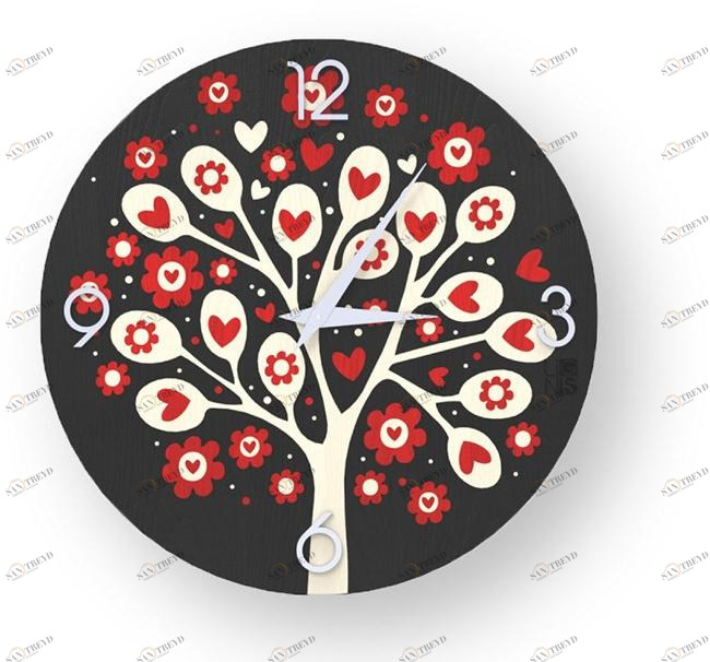 LIGNIS® Настенные часы из инкрустированного дерева Dolcevita love 10.042 / 10.120