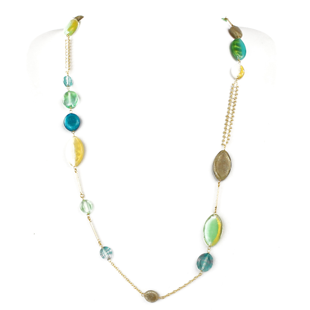 3837 ORIGINALMURANOGLASS Колье Лилия - Коллекция Antica Murrina - муранское стекло OMG 88 см  - Вид №1