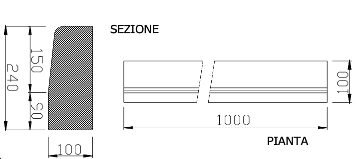 Бордюр дороги Gallotta CORDOLO SVASATO 8/11x25x100 ARCH-00105248 - Вид №2