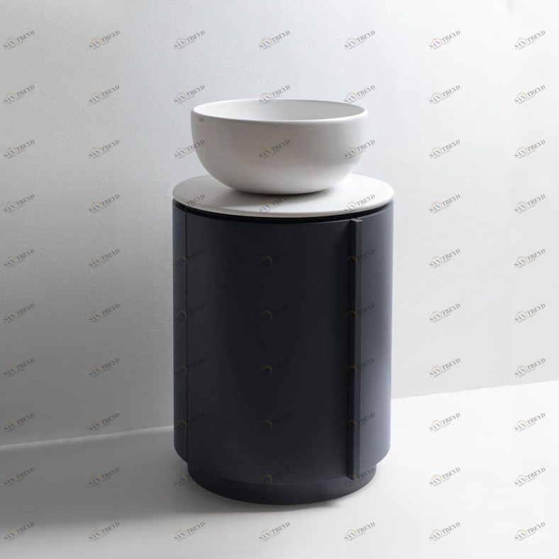 Cielo Тумба с топом и раковиной со сливом в стену Tiberino Arcadia Basalto Ceramica Cielo TIMOBP