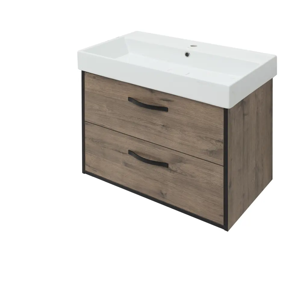 Aquanet Инди — подвесная тумба для раковины 100 см в стиле дуб веллингтон 84855250 STLM-0985899 - Вид №4