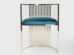 Латунный стул с мягким сиденьем