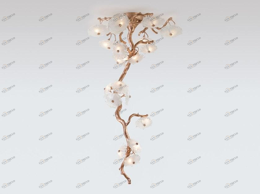 Serip Бронзовый потолочный светильник ручной работы Nenufar Ct3384/18