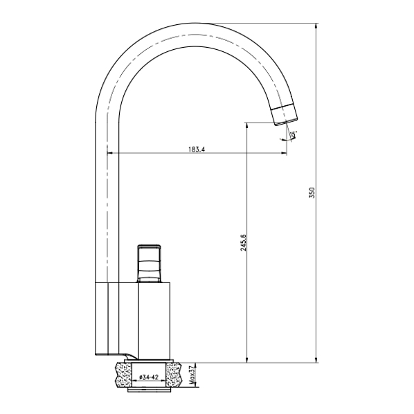 35-03P ADAM  Смеситель для кухни  ARGO kran  - Вид №1