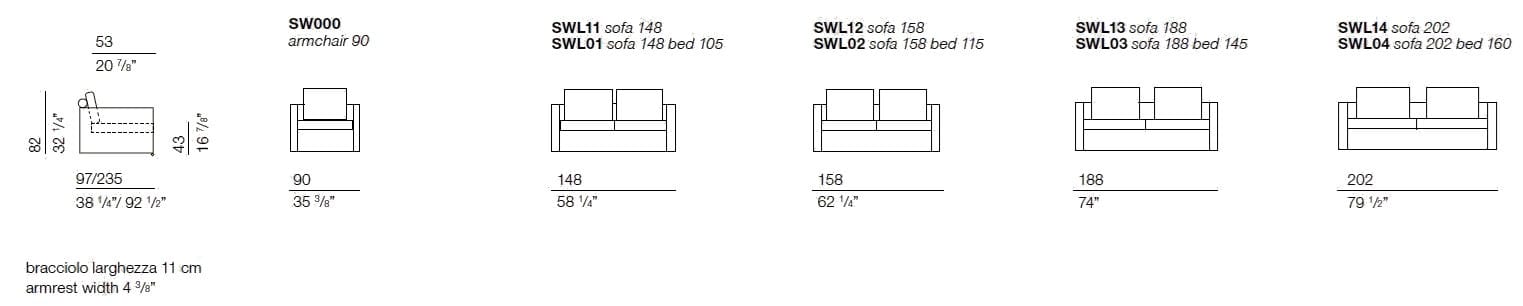 Ткань раскладной диван-кровать BODEMA SWING ARCH-00109836 - Вид №1