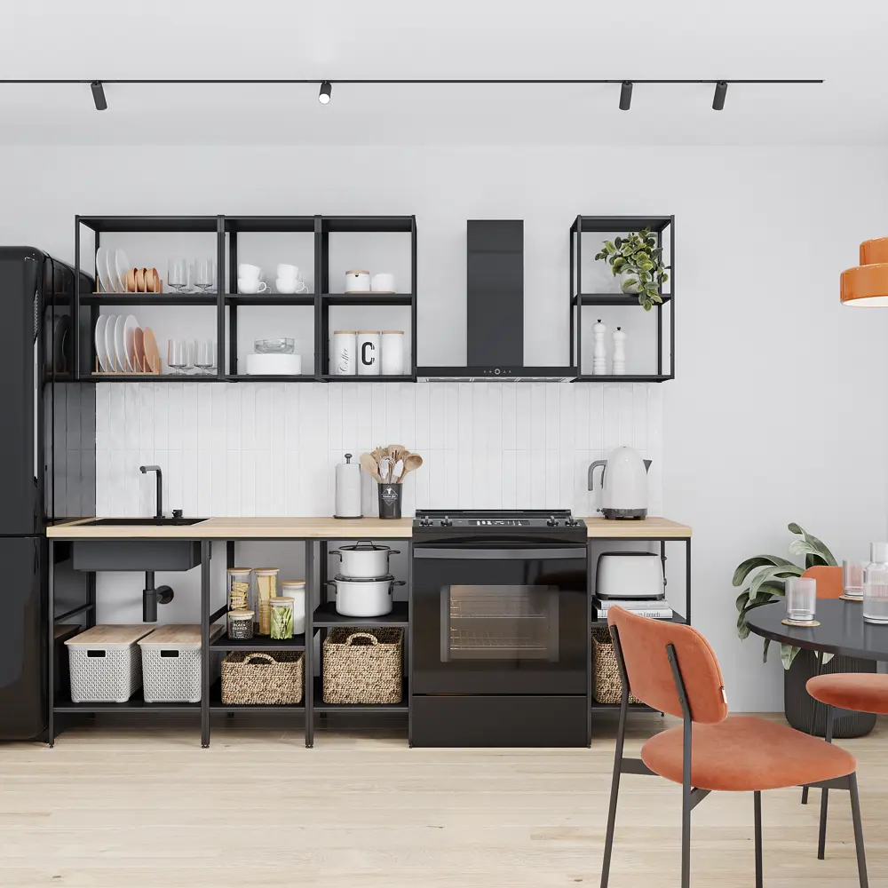 Навесной шкаф KONSENSA для кухни 60×68×27 см черный матовый 89422267 STLM-1570809 - Вид №4