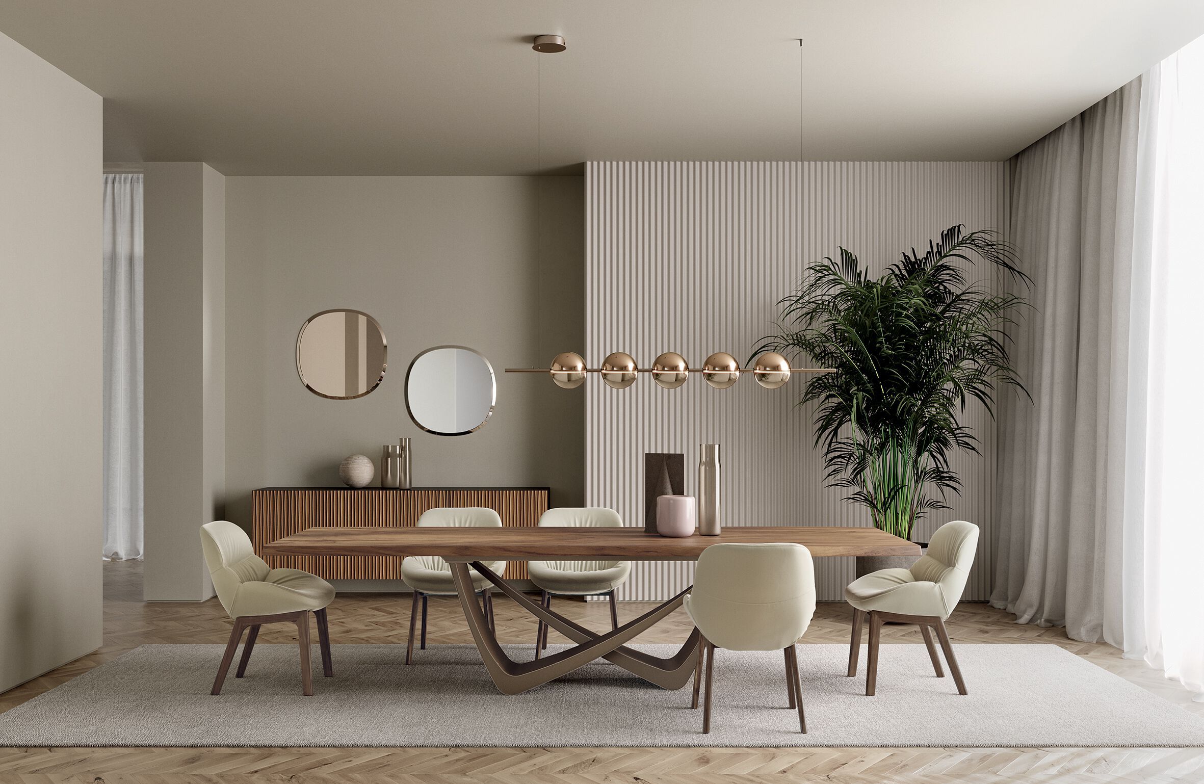 Бочковый стол со стальным основанием и столешницей из Супермармо Bontempi Casa Bach ARCH-00142222 - Вид №9