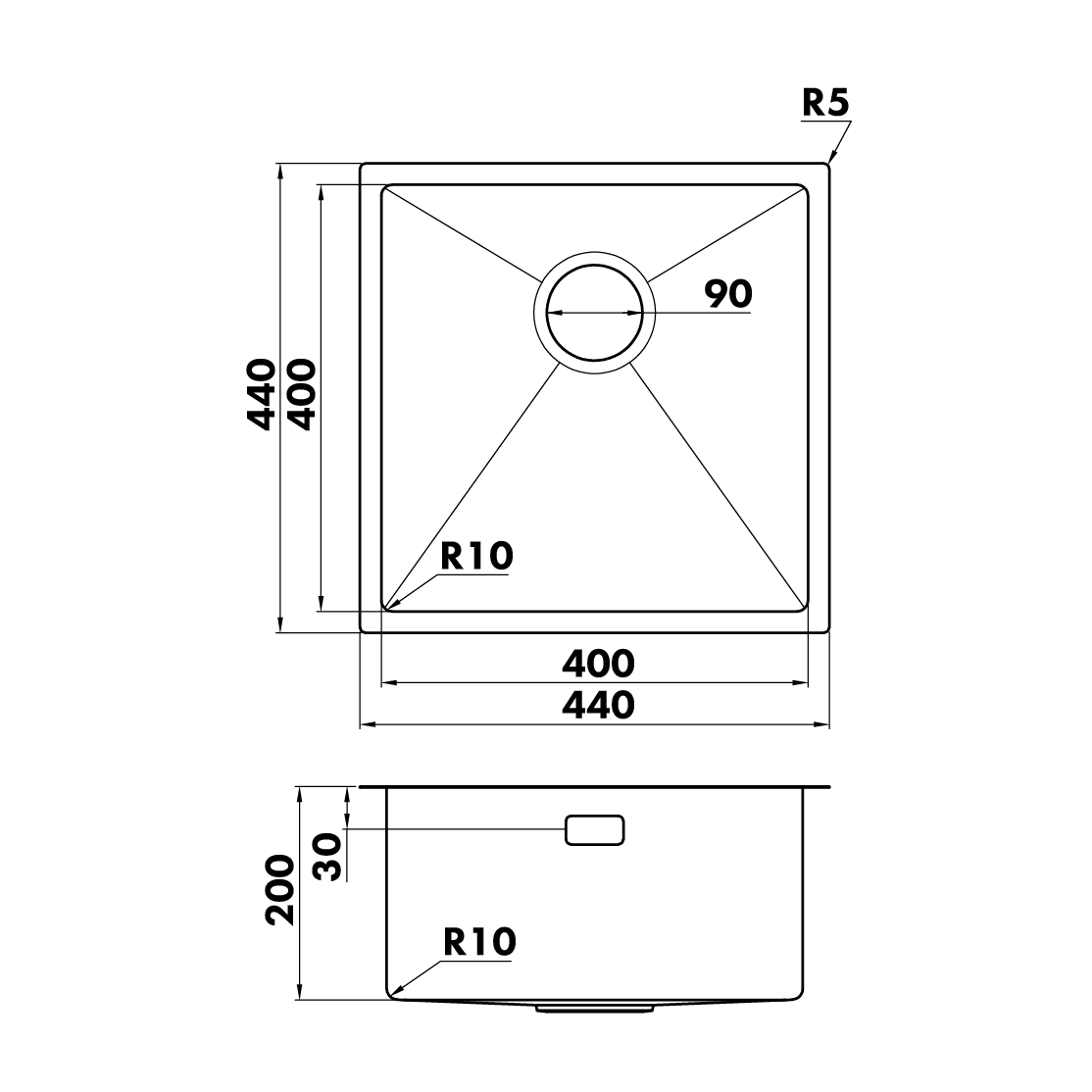 Кухонные мойки Eco Marino SME-440.A SEAMAN  - Вид №2