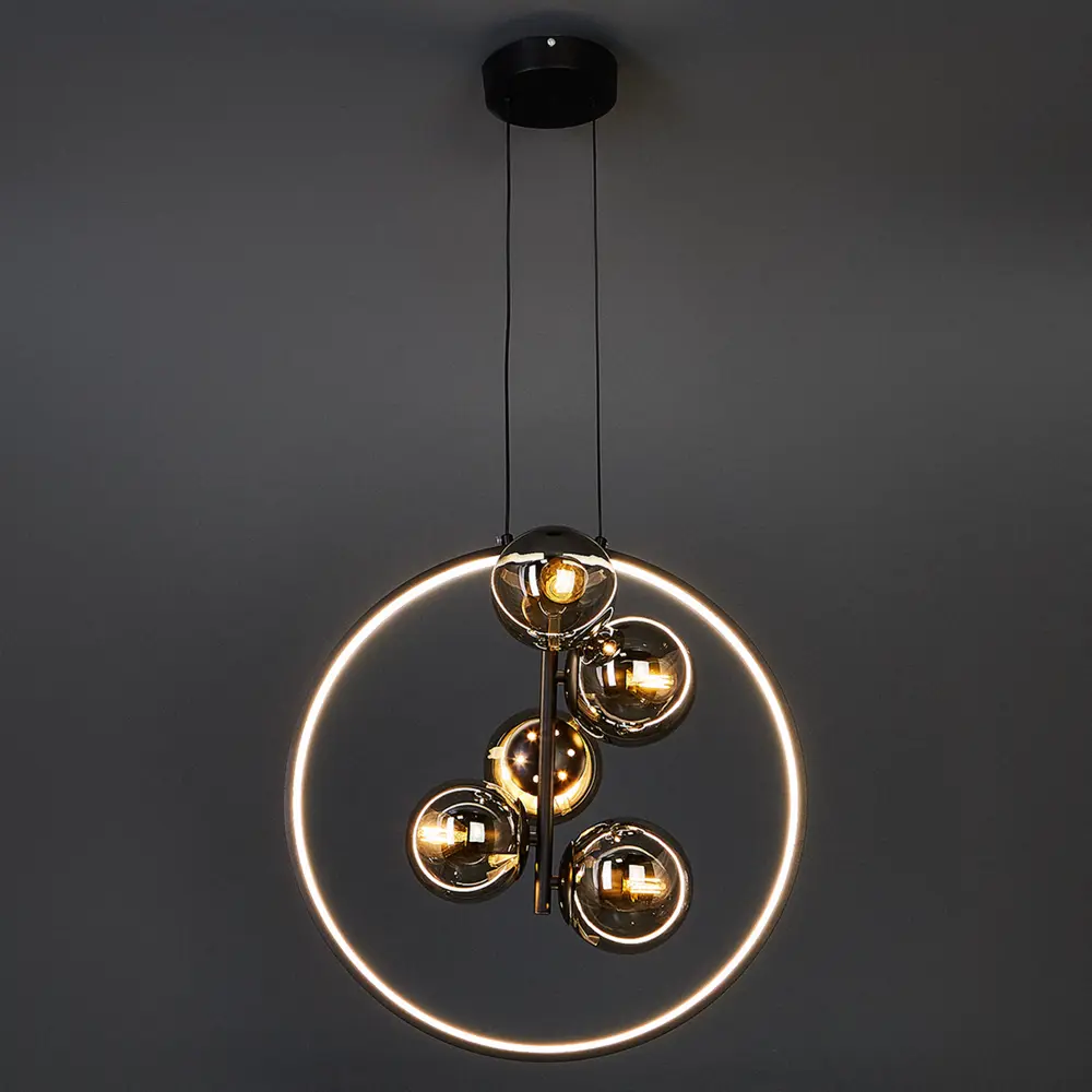 Люстра SCHAFFNER Letto с LED-кольцом и регулировкой высоты 89353897 STLM-0933396 - Вид №1