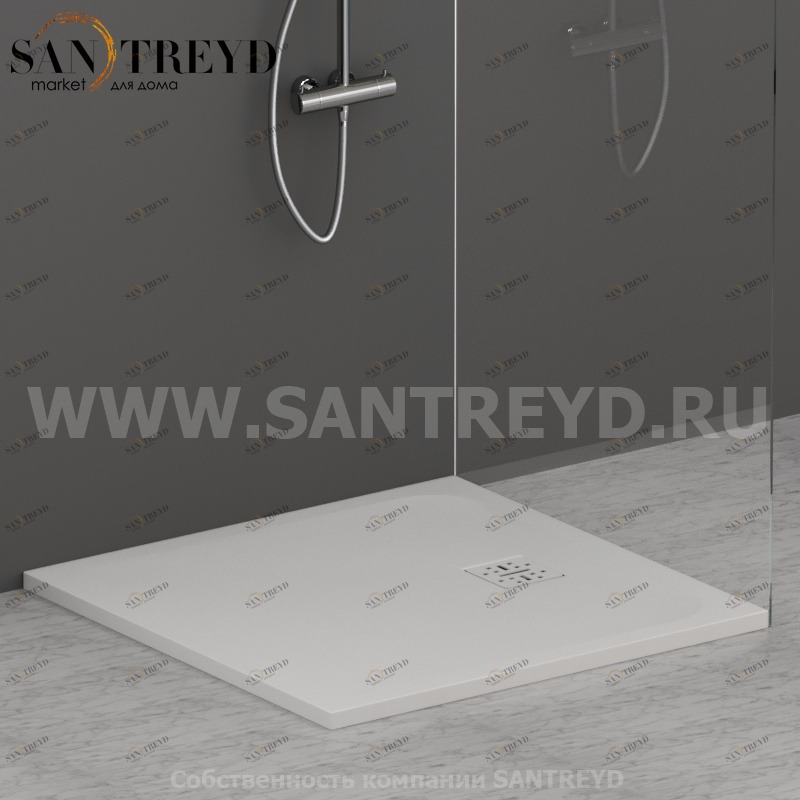 DP09090501 Душевой поддон 90x90 см цвет Белый бархат Globo DOCCIAPIETRA Италия Ceramica Globo