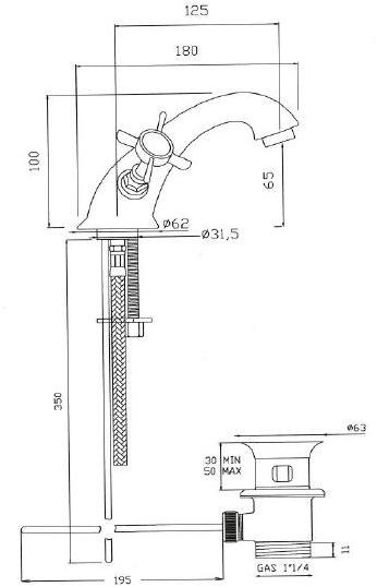 BLEU PROVENCE Смеситель для раковины на столешнице с одним отверстием Rubinetti per lavabo sun-id-1420708 - Вид №4