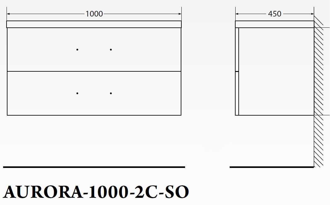 Мебель для ванной BelBagno AURORA-1000-2C-SO-PG - Вид №1