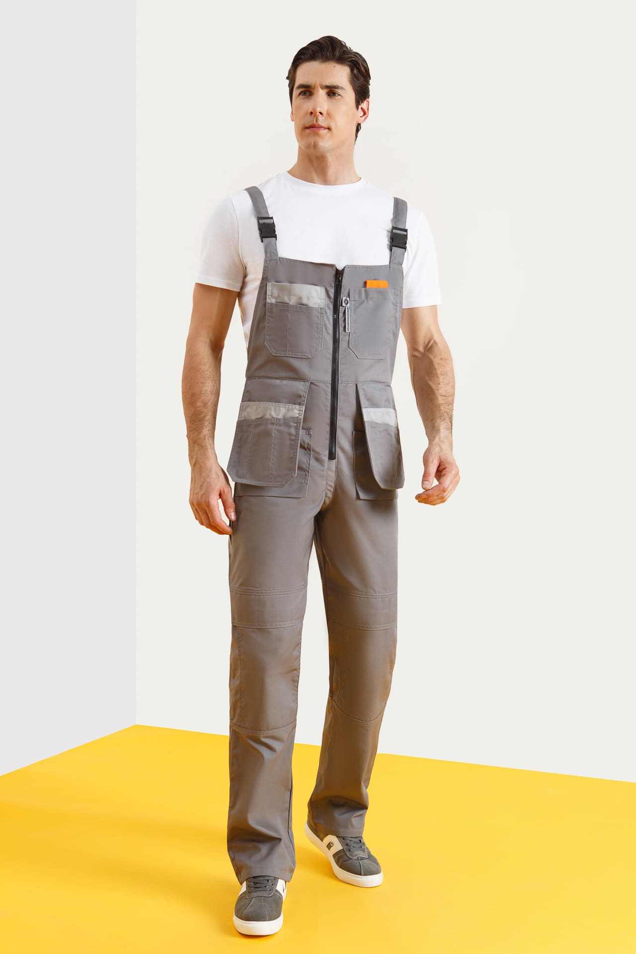 69439 Полукомбинезон "Профессионал-2" темно-серый со светло-серым  Летняя спецодежда  размер 64-66/182-188  - Вид №2