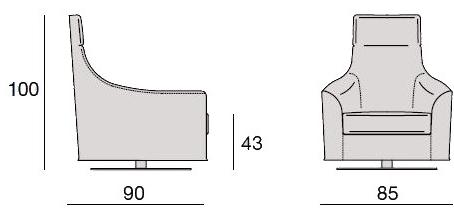 CTS SALOTTI Кресло поворотное с подлокотниками Rebecca sun-id-1429296 - Вид №3
