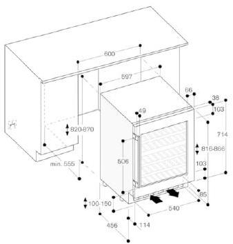 Gaggenau Холодильник для вина со стеклянной дверцей класса а Serie 200 Rw404261  - Вид №2