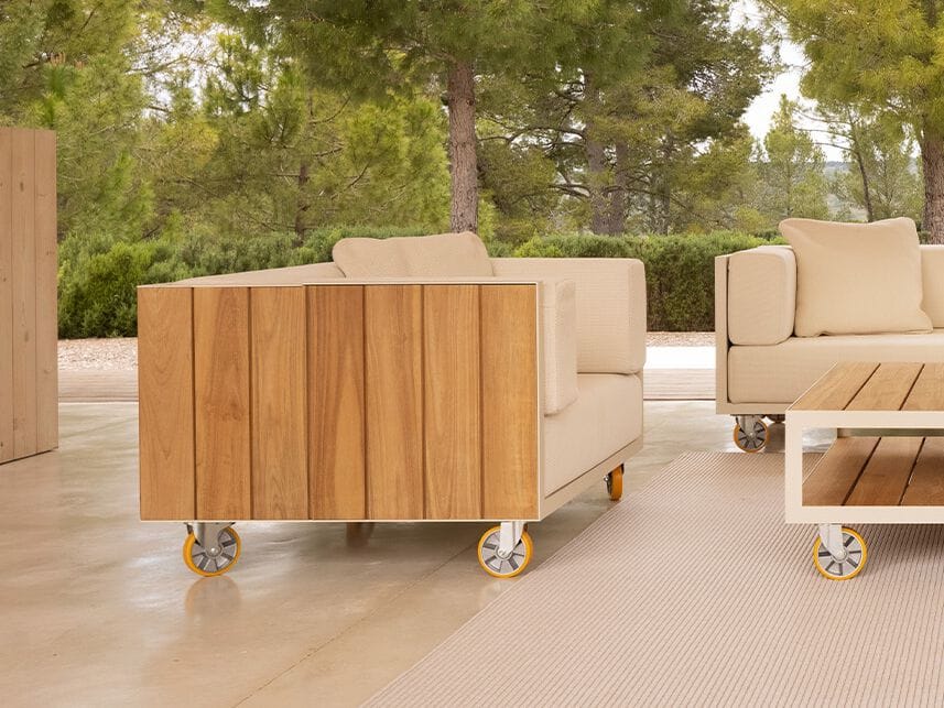 Алюминиевое и деревянное садовое кресло с подлокотниками Vondom Vineyard ARCH-00066003 - Вид №2