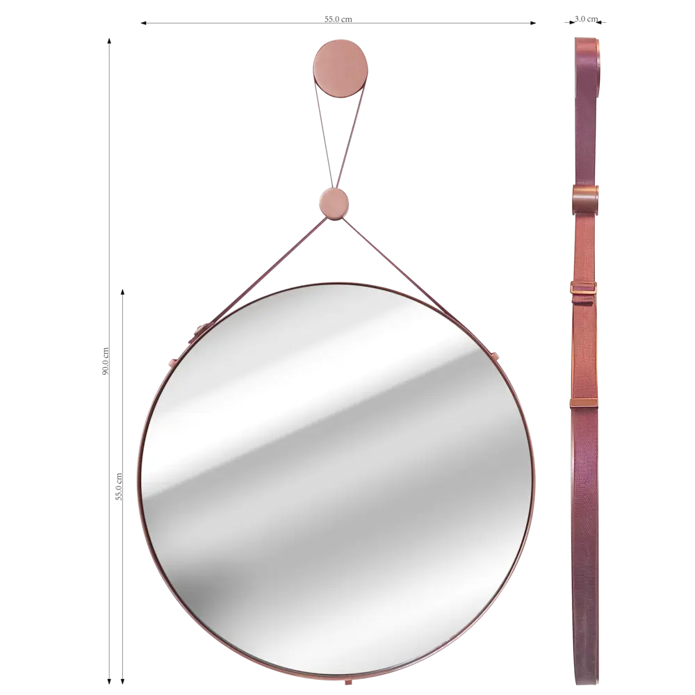 Зеркало Inspire Chana Copper круглое в медной раме 55 см 86484831 STLM-1473894 - Вид №7