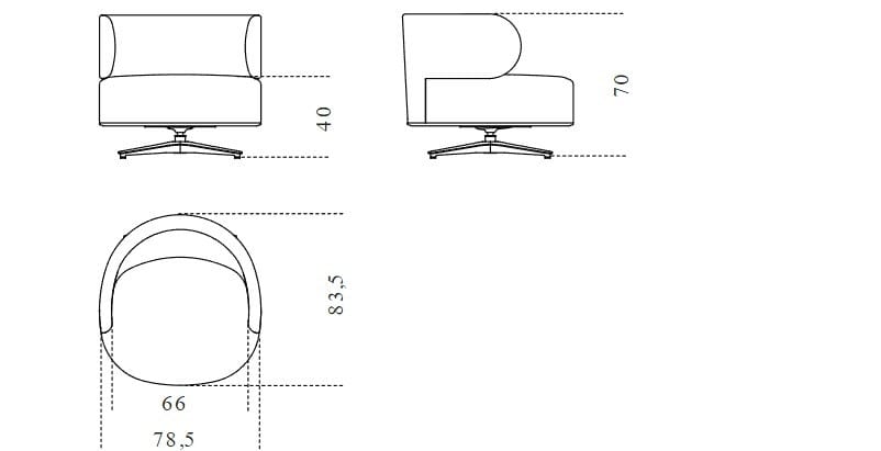 Съемное вращающееся кресло Gallotti&Radice Akiko ARCH-00113885 - Вид №2