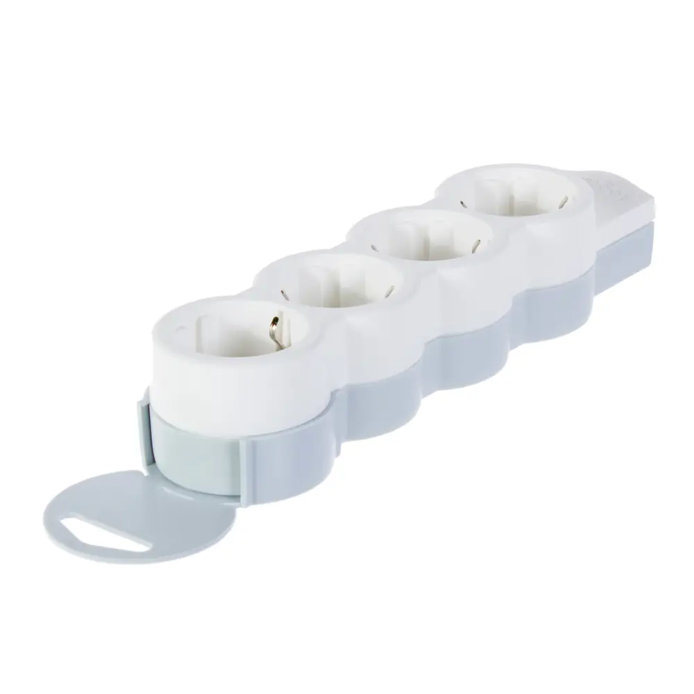 Колодка для удлинителя Legrand 4 розетки с заземлением 3500 Вт цвет белый/серый STLM-2203163 - Вид №1