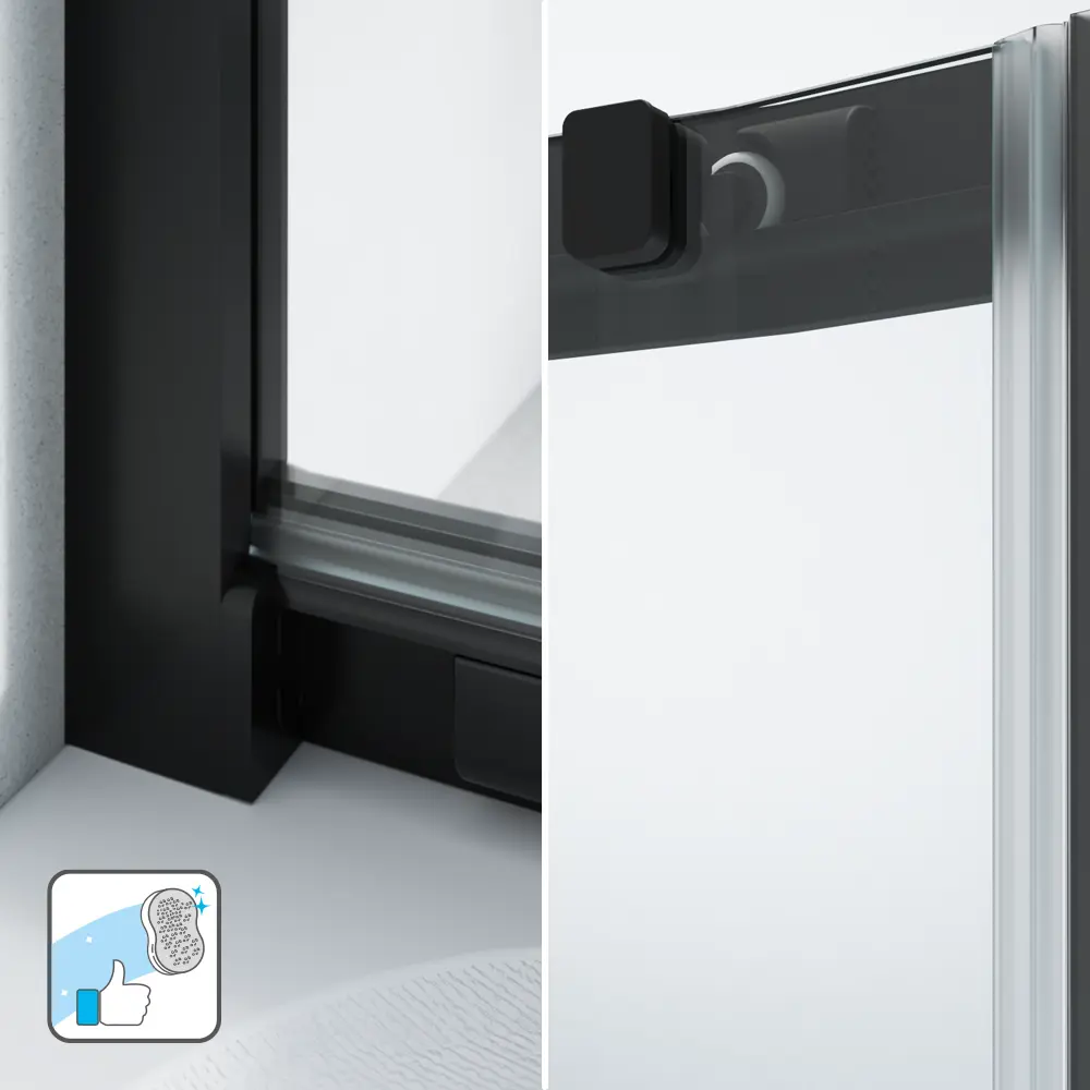 Комплект стекол для душевой ширмы Sensea Easy 1/4 круга 90x90 см с шелкографией, цвет профиля на выбор 88103647 STLM-2106768 - Вид №15