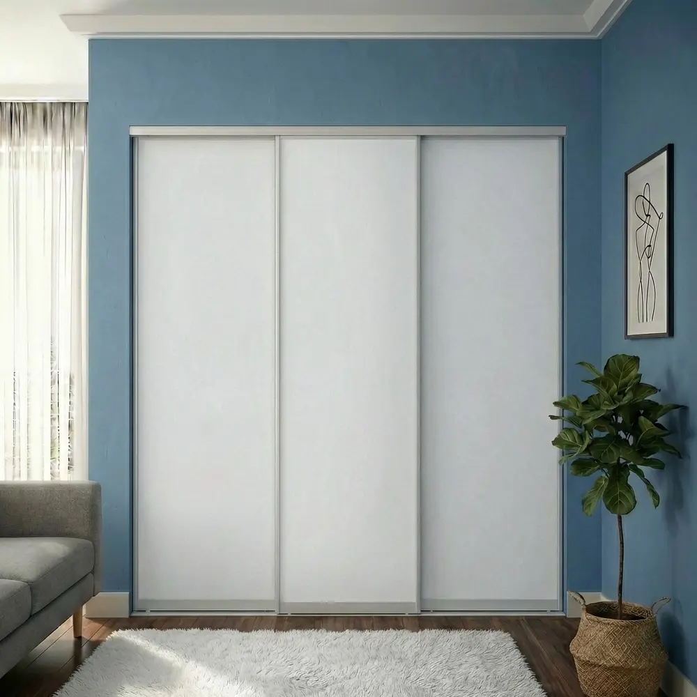Дверь-купе KONSENSA 244.5x80.4 см МДФ цвет белый профиль матовое серебро 89443386 STLM-2006391  - Вид №9