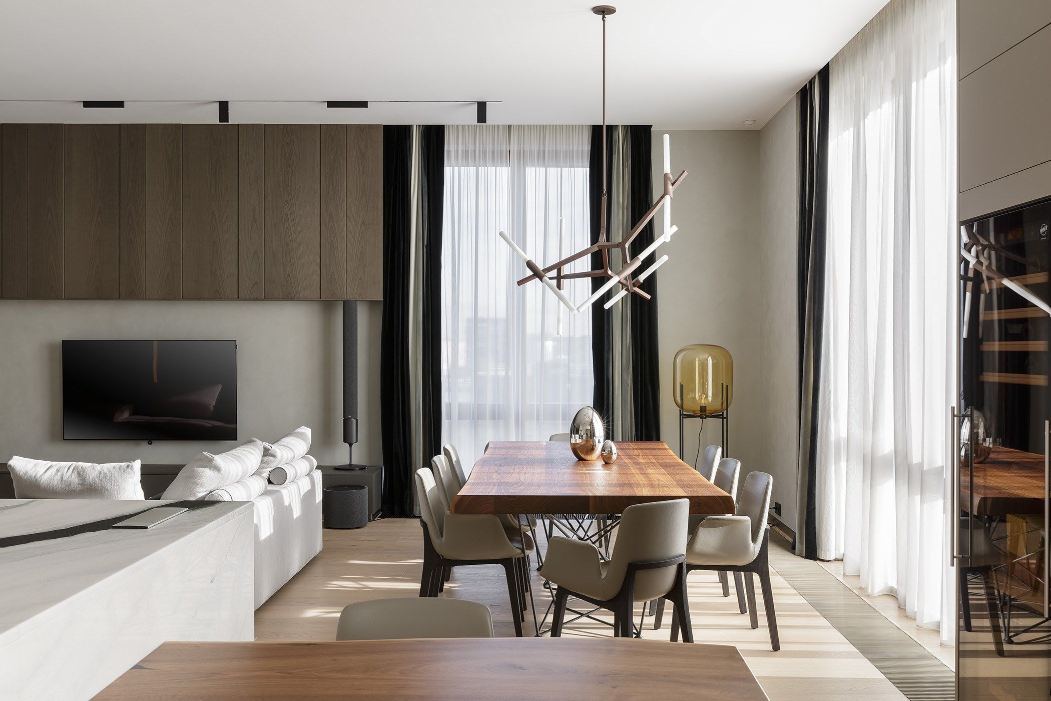 Кухня с трех сторон с островом и соседним столом TM Italia Cucine ARCH-00038339 - Вид №12