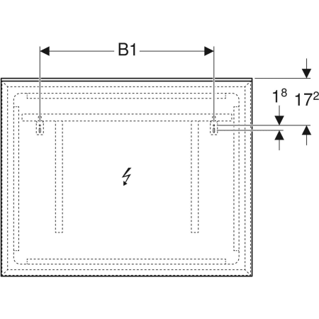 GEBERIT 500.203.00.1 Зеркало с подсветкой Geberit Xeno² с прямым освещением и фоновой подсветкой  - Вид №3