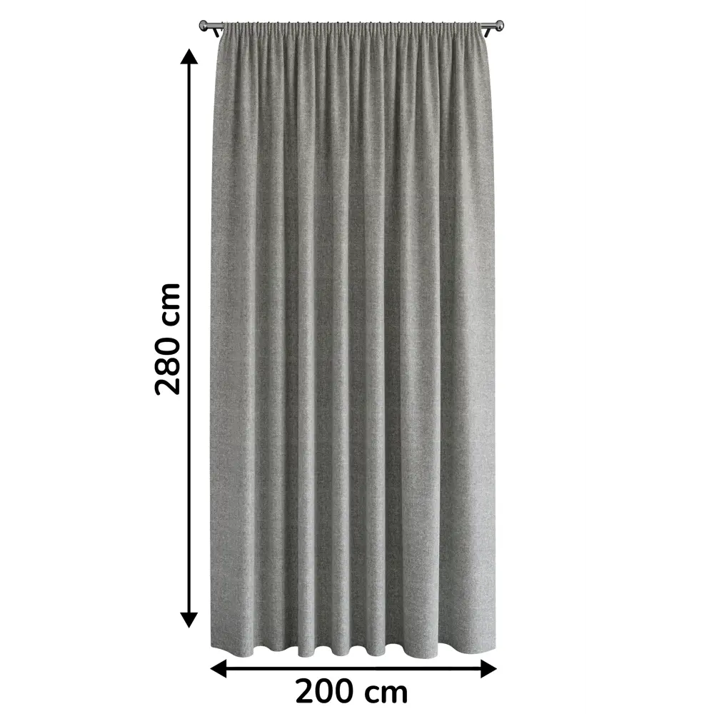 MIAMOZA Штора на ленте «Елочка» 200×280 см в светло-сером цвете 89427072 STLM-1580077 - Вид №2