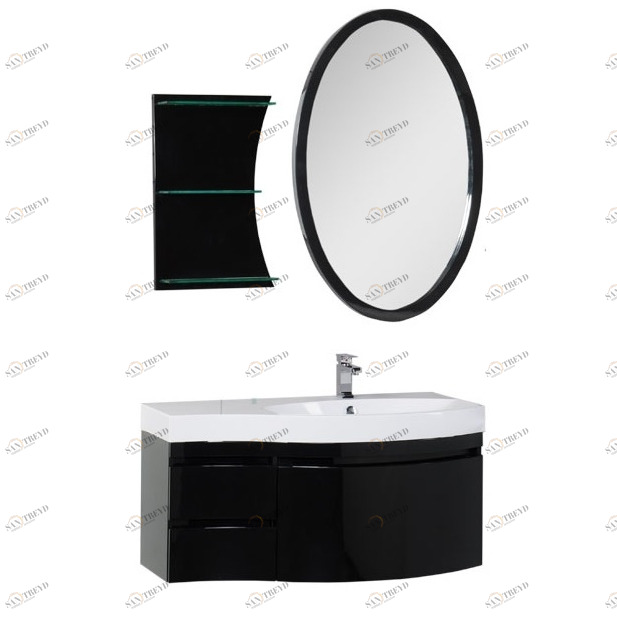 Комплект мебели Aquanet Опера 115 R черный (3 ящика) 00169453