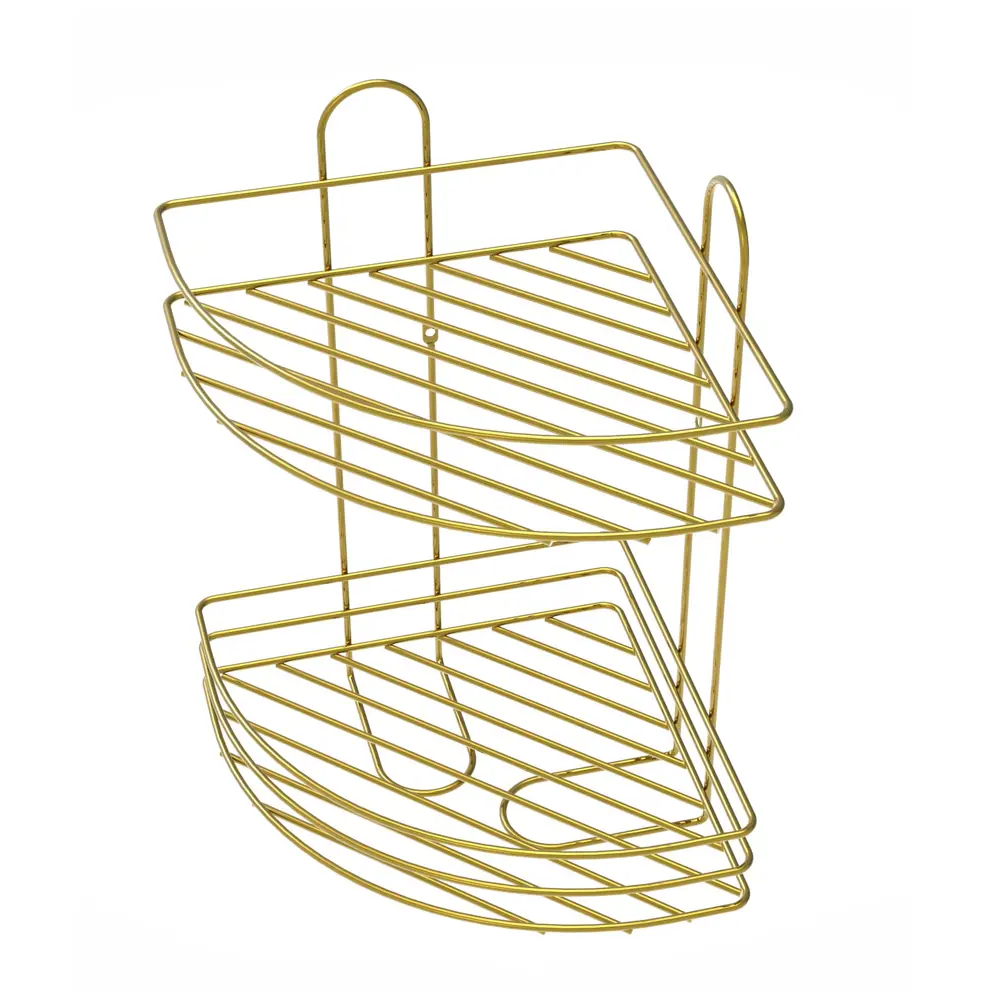 Полка для ванной Lemer Nil двухъярусная 23x23 см металл цвет золото 89455047 STLM-2001198 - Вид №5