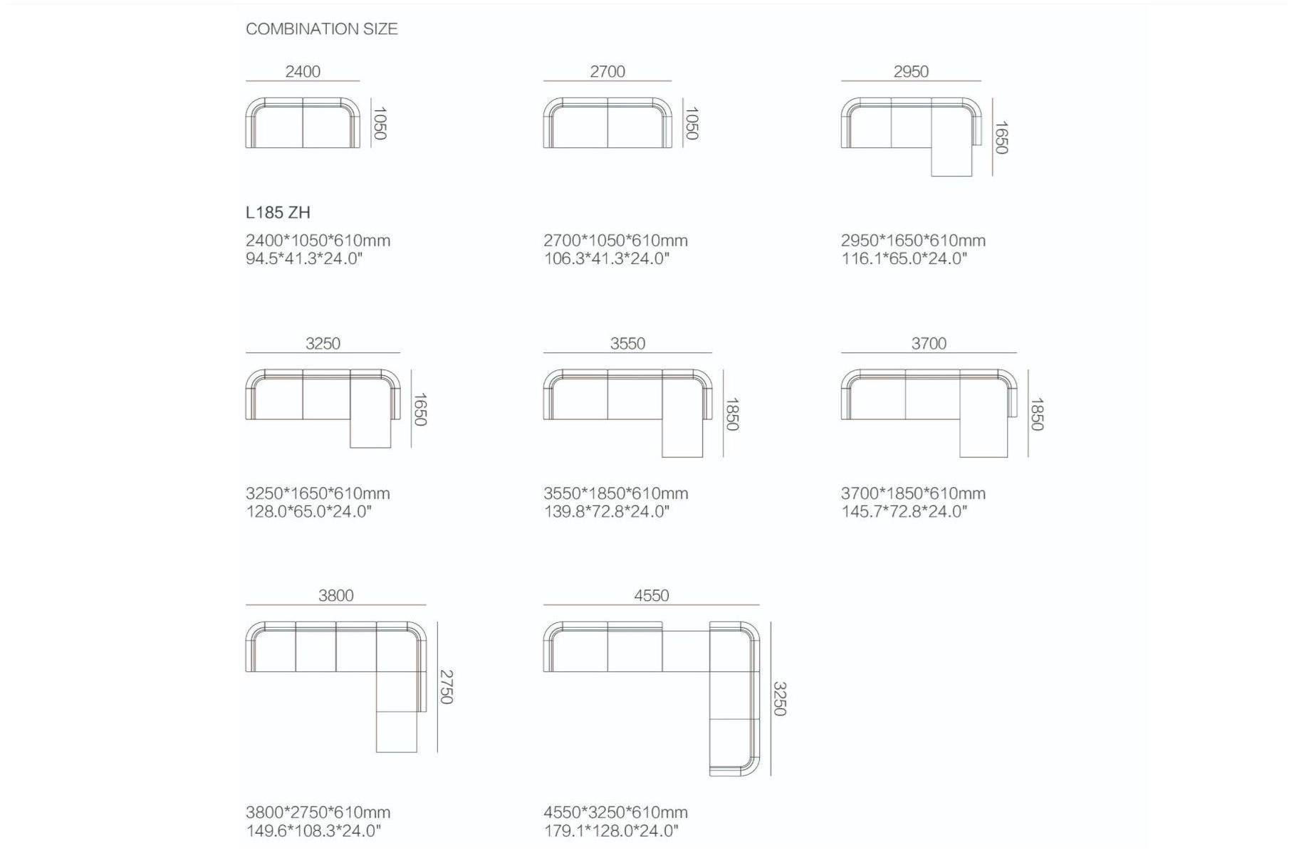 HC28 Cosmo Модульный тканевый диван  L185  - Вид №6