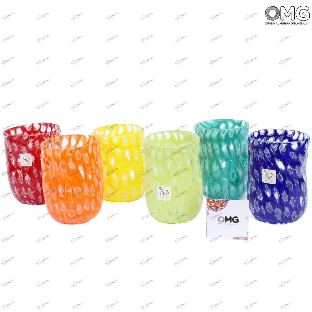 2060 ORIGINALMURANOGLASS Набор из 6 стаканов Gaia - муранское стекло 8 см 