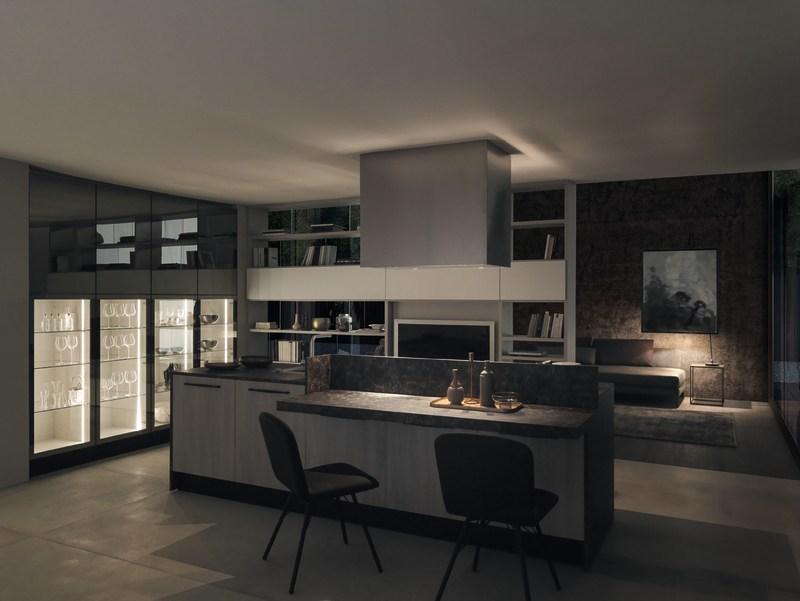 Febal Casa Кухня из лакированного ламината с островом sun-id-1418440 - Вид №1