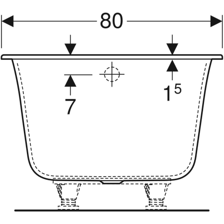 554.042.01.1 Прямоугольная ванна Geberit Soana, узкий край Geberit  - Вид №22