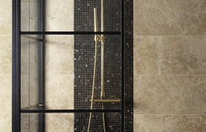 Металлическая настенная душевая колонка с ручным душем с переключателем