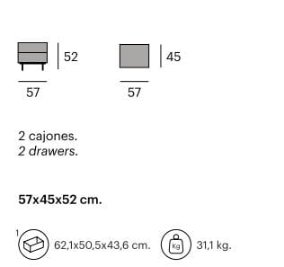 Прямоугольная тумбочка с ящиками Pilma Xena ARCH-00047091 - Вид №1