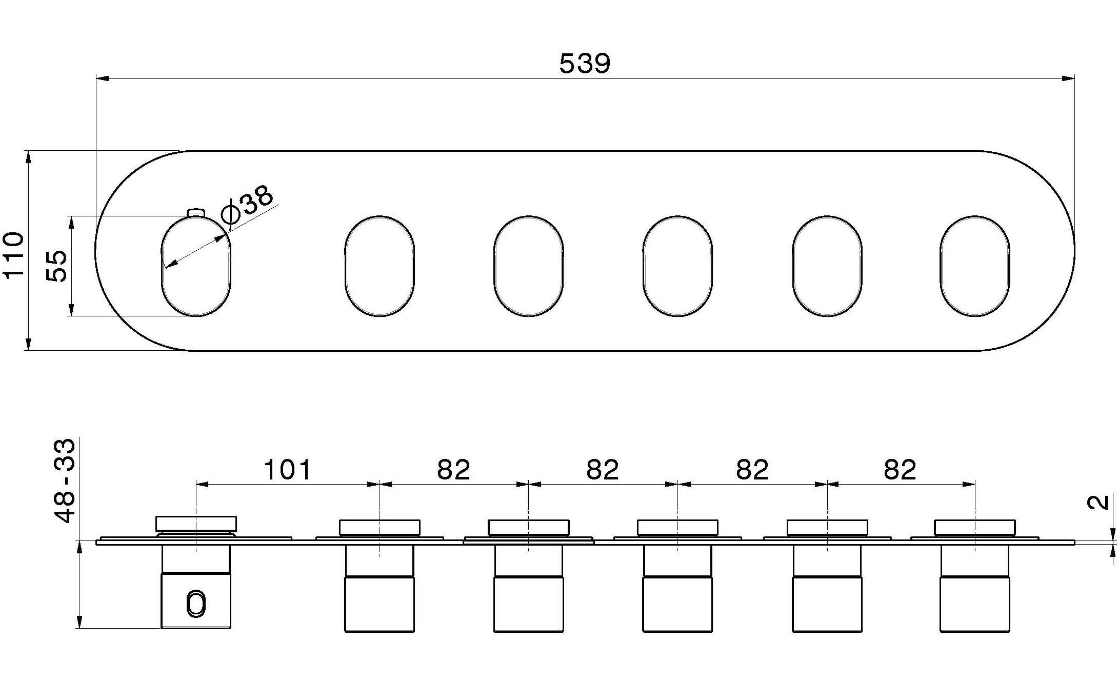 Термостатический смеситель для душа с 6 отверстиями Newform многофункциональные термостаты с 5 выходами ARCH-00018001 - Вид №1