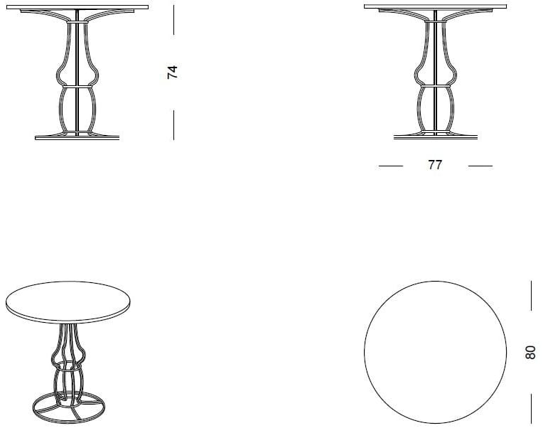 Железный журнальный столик Samuele Mazza Outdoor Sirio ARCH-00050008 - Вид №2