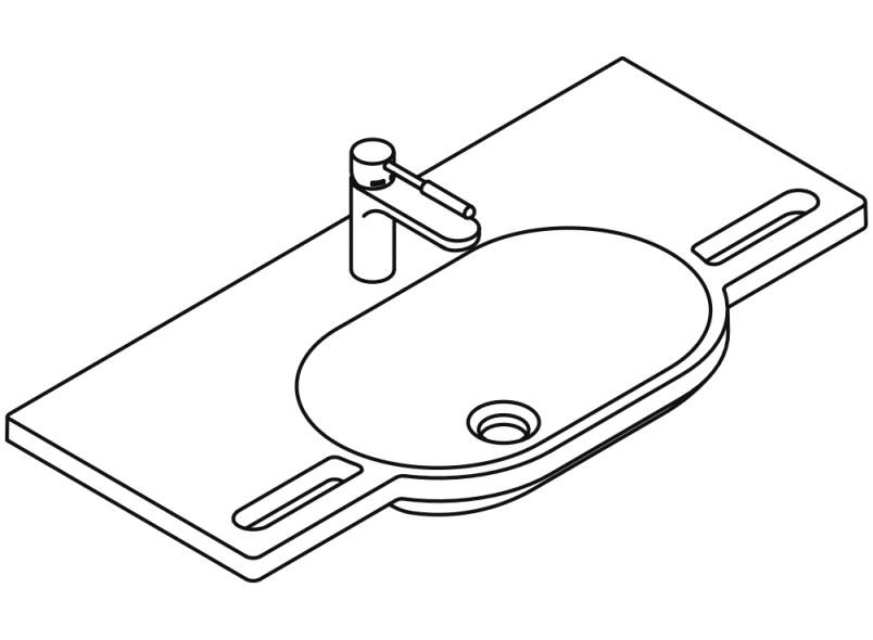 950.19.008 Комплект умывальника и смесителя HEWI Waschtische  - Вид №2