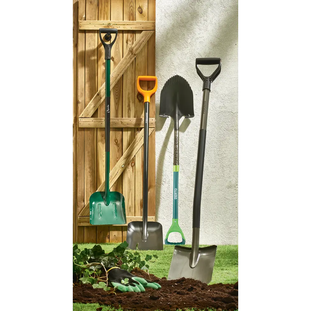 Лопата штыковая Verto 116 см сталь/фиберглас с черенком и зубьями STLM-2170791 - Вид №7