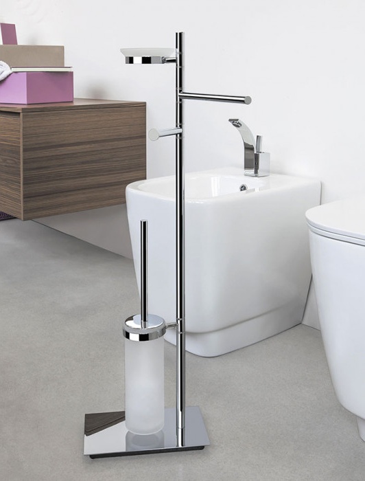 B9903 Стойка напольная с ёршиком, мыльницей и держателями COLOMBO SQUARE Colombo Design - Вид №1