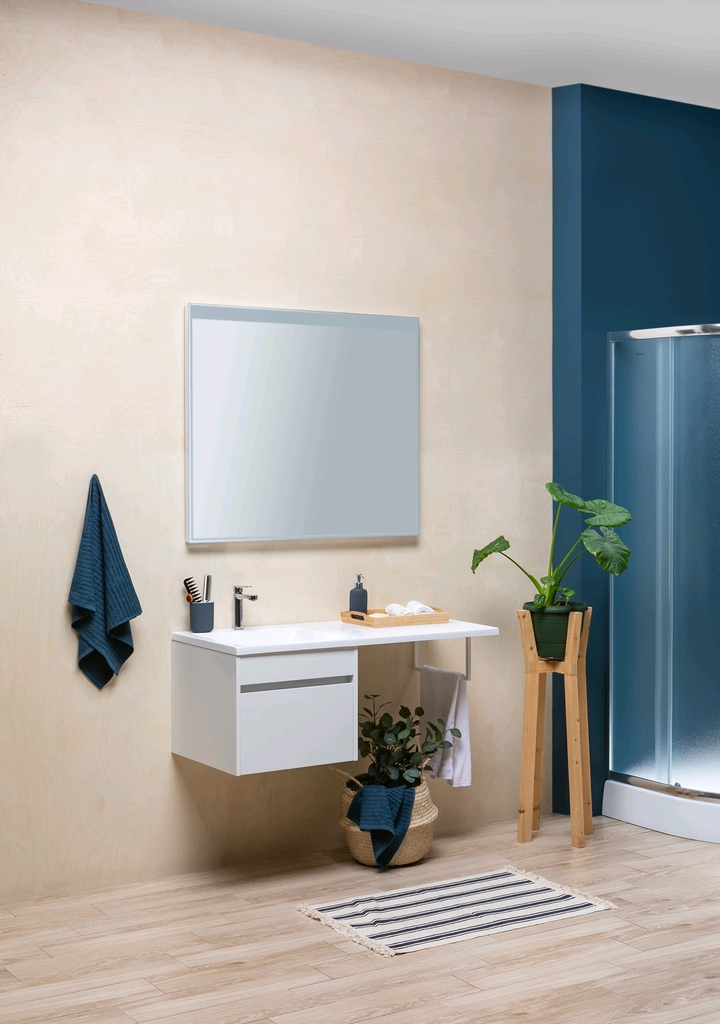 Тумба с раковиной Aquanet Токио 120 L белый (подвесная, 1 ящик) 0023691600235499 - Вид №15