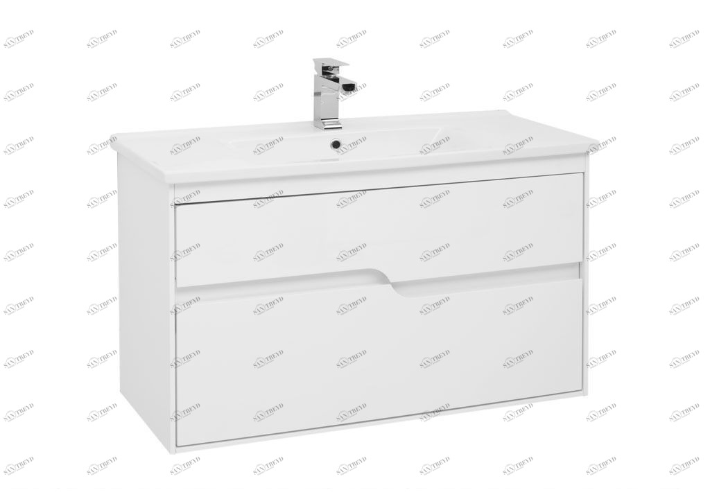 Тумба с раковиной Aquanet Модена 100 белый 0019848900182321