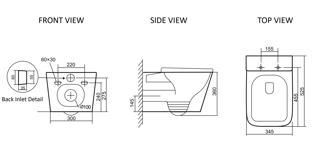 Подвесные унитазы SL-5027MB SANTILINE  - Вид №1