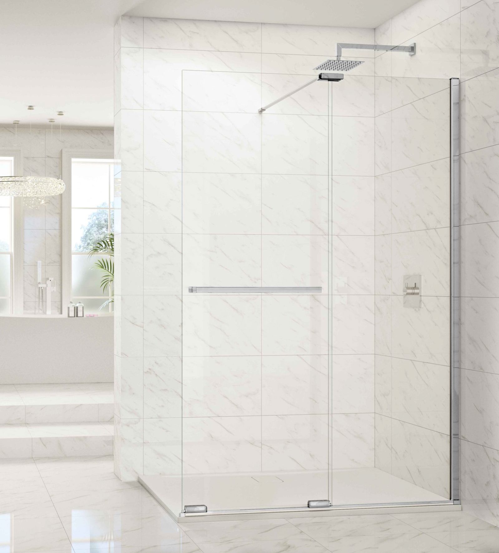 Душевая перегородка ARXFSL170SW L or R Merlyn Arysto X Хромированный  - Вид №1