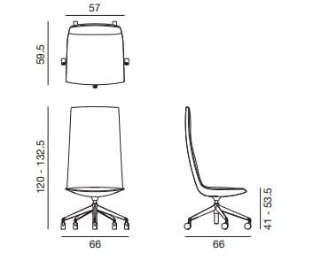 Офисное кресло руководителя с колесами с подлокотниками Arper Catifa Sensit ARCH-00139650 - Вид №3